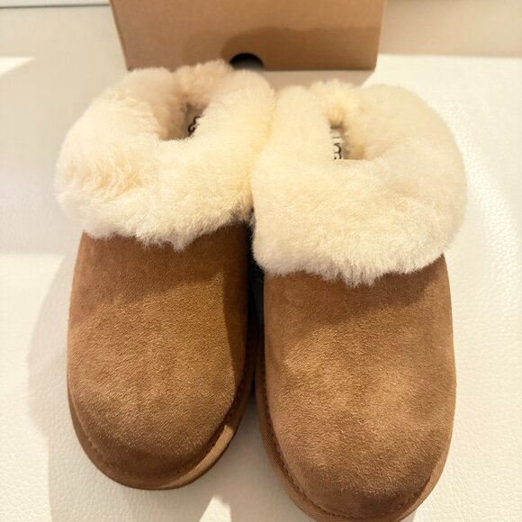 NIB UGGS UGG AUTRALIA CLUGGETE SLIPPERS CHESTNUT 8 - Picture 5 of 10